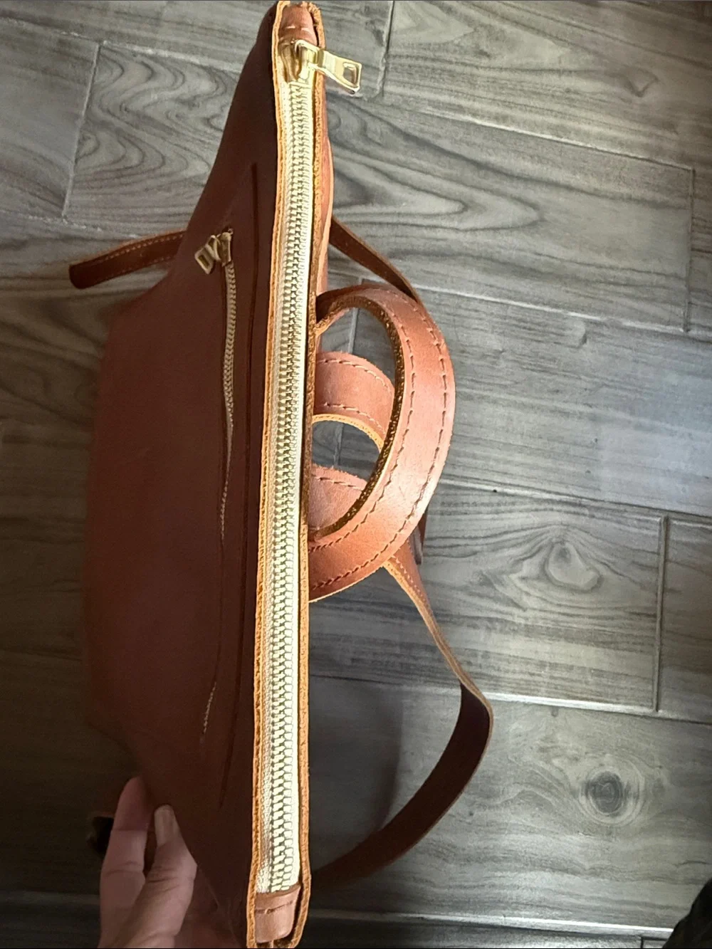 Leather backpack